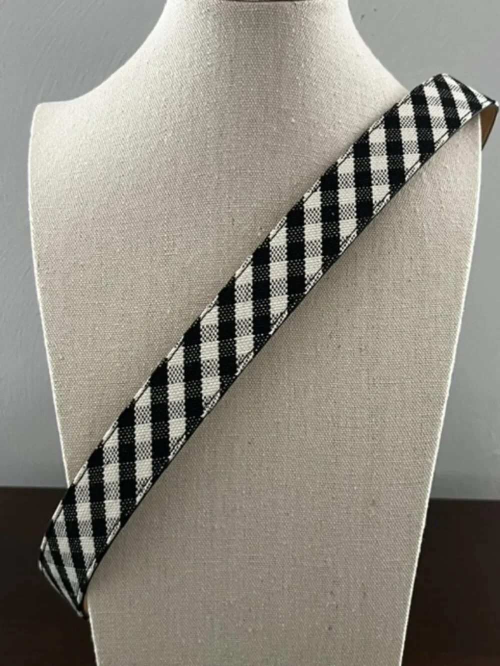 Talbots Belt Black White Check Silver Tone Buckle Size Small